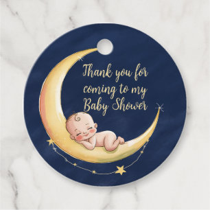 Over the moon Baby Celestial-Themed Baby shower Favor Tags