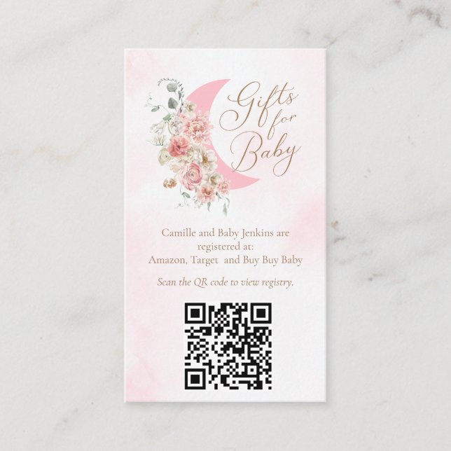 Over the Moon Baby Gift QR Card (Front)