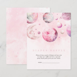 Over The Moon Baby Shower Astronaut Girl Shower Enclosure Card