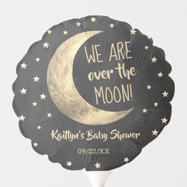 Over The Moon | Baby Shower Balloon (Front)