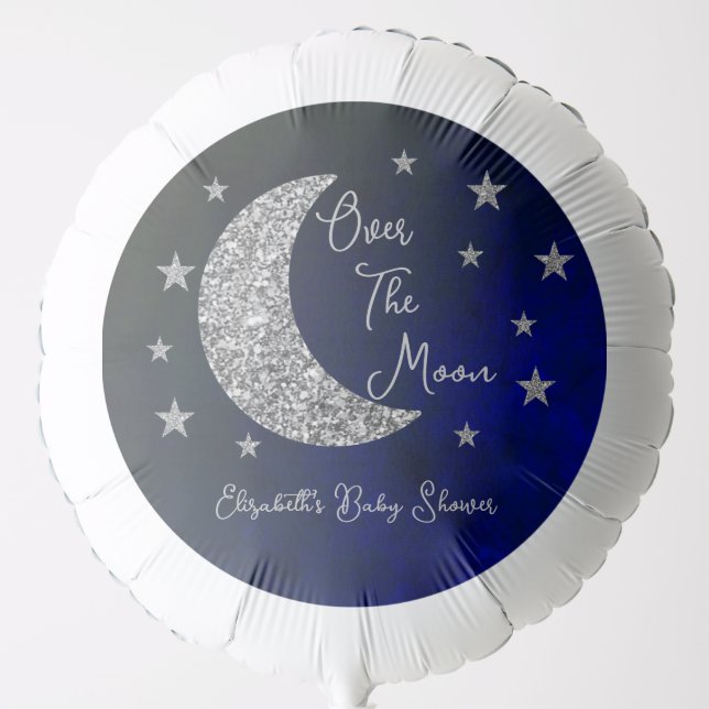 Over The Moon Baby Shower Balloon (Front)