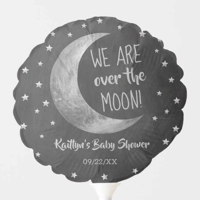 Over The Moon | Baby Shower Balloon (Front)