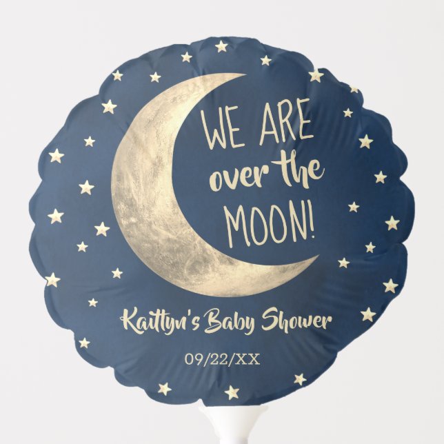 Over The Moon | Baby Shower Balloon (Front)