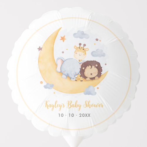 Over The Moon Baby Shower Balloon Cute Animals