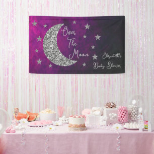 Over The Moon Baby Shower Banner