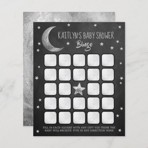 Over The Moon  Baby Shower Bingo