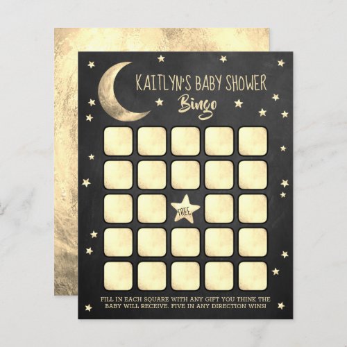 Over The Moon  Baby Shower Bingo