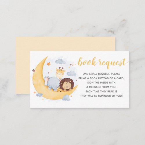 Over The Moon Baby Shower Book Request Cards