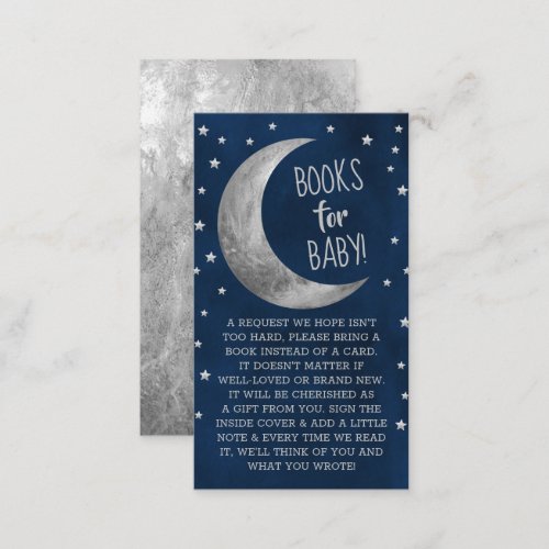 Over The Moon  Baby Shower Books For Baby Enclosu Enclosure Card