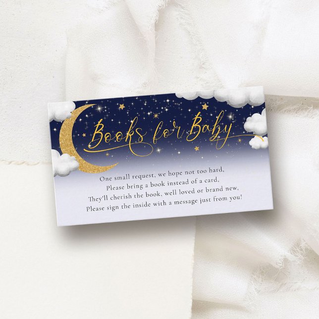 Over the Moon Baby Shower Books for Baby Enclosure Card (Creator Uploaded)
