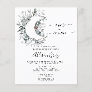 Over the Moon Baby Shower   Budget Flyer
