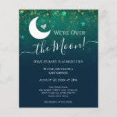 Over the Moon Baby Shower Budget Invitation (Front)