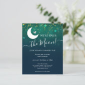 Over the Moon Baby Shower Budget Invitation (Standing Front)