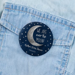 Over The Moon Baby Shower Button