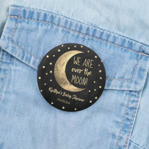 Over The Moon   Baby Shower Button