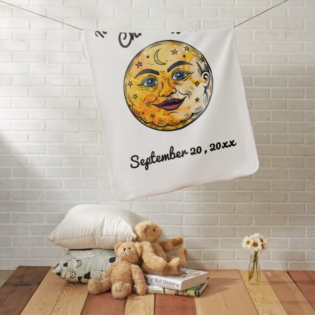 Over the Moon Baby Shower Celebration Blanket (In Situ)