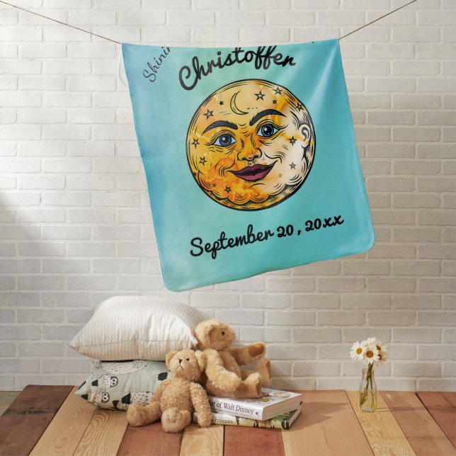 Over the Moon Baby Shower Celebration Blanket (In Situ)