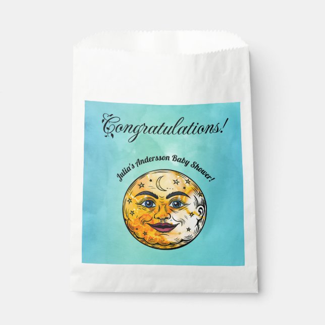 Over the Moon Baby Shower Celebration Favor Bag (Front)