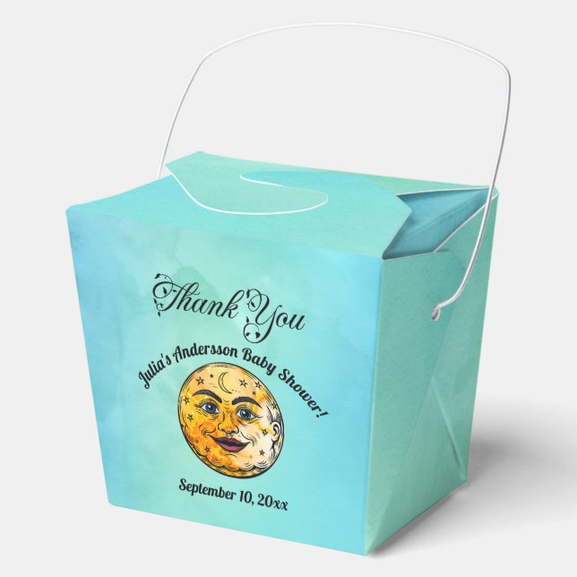 Over the Moon Baby Shower Celebration Favor Boxes (Front)