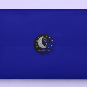 Over The Moon Baby Shower Classic Round Sticker