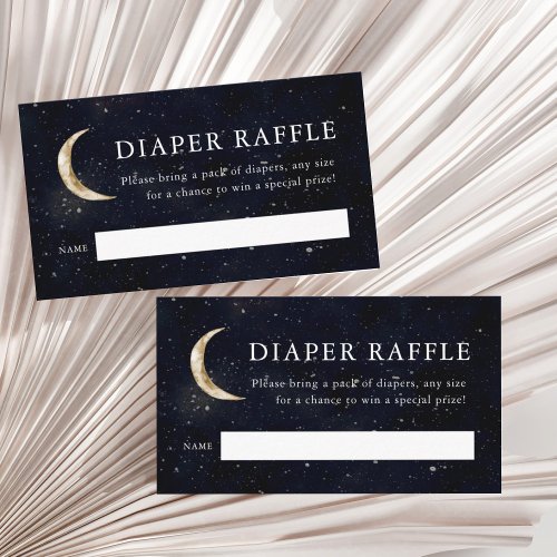 Over The Moon Baby Shower Diaper Raffle Enclosure Card
