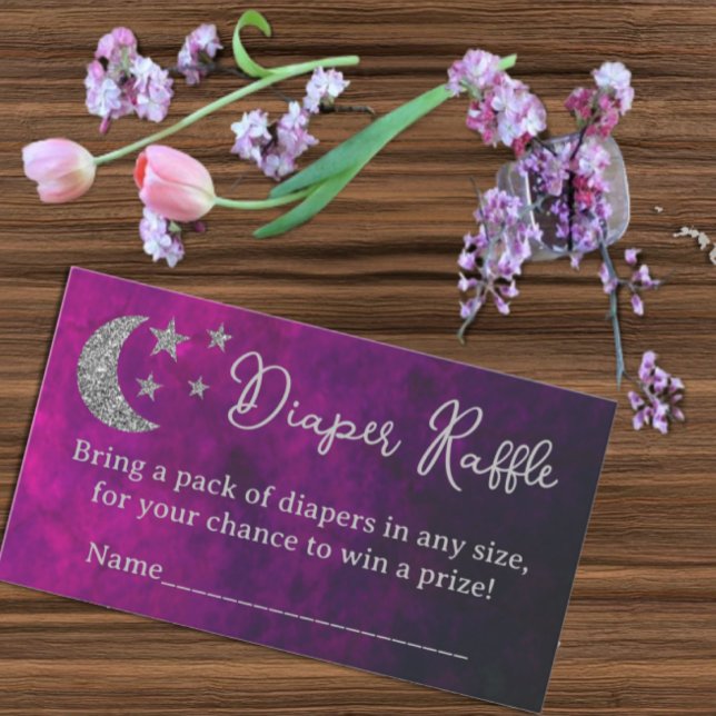 Over The Moon Baby Shower Diaper Raffle Enclosure Card (Creator Uploaded)