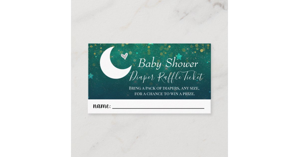 Over the Moon Baby Shower Diaper Raffle Ticket | Zazzle