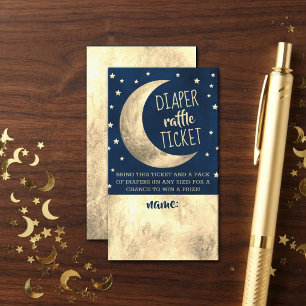Over The Moon Baby Shower Diaper Raffle Ticket Enclosure Card