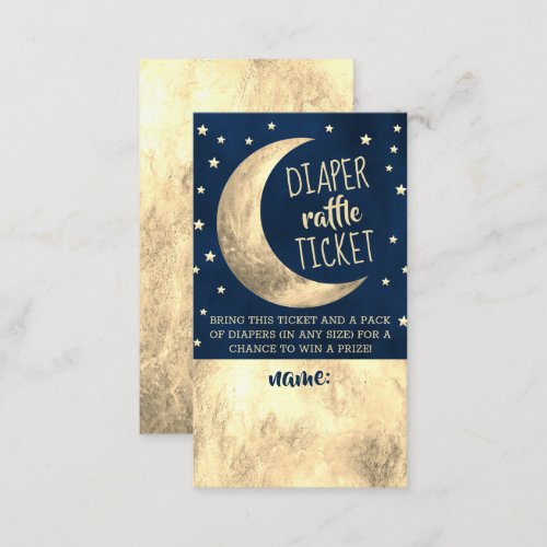 Over The Moon  Baby Shower Diaper Raffle Ticket Enclosure Card
