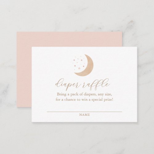 Over the Moon Baby Shower Diaper Raffle Ticket Enclosure Card