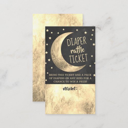 Over The Moon  Baby Shower Diaper Raffle Ticket Enclosure Card