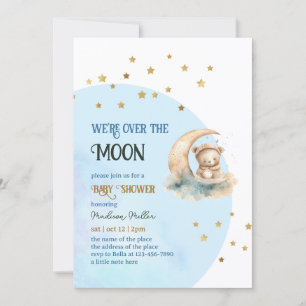 Over The Moon Baby Shower Diaper Raffle Tickets Invitation