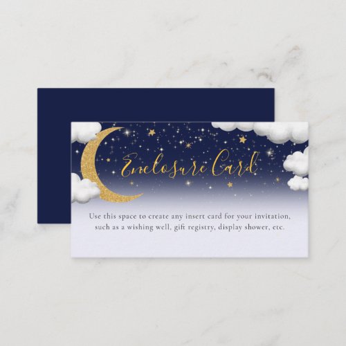 Over the Moon Baby Shower Enclosure Card