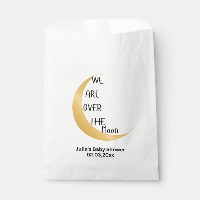 Over the Moon Baby Shower  Favor Bag (Front)