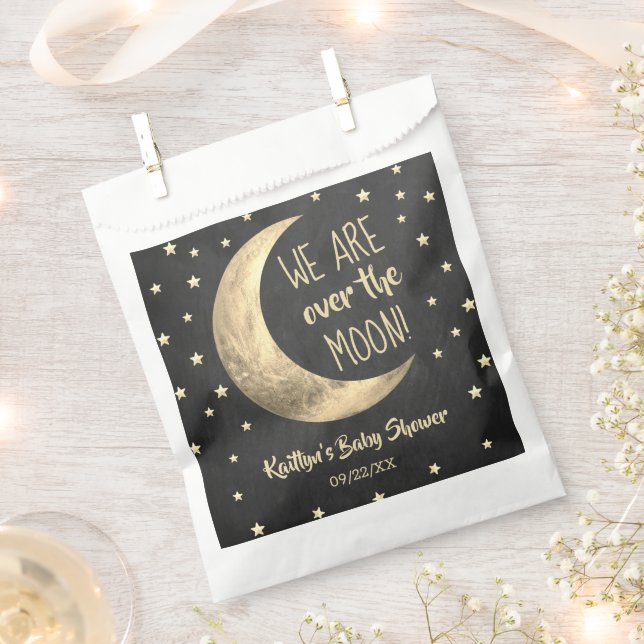 Over The Moon | Baby Shower Favor Bag (Clipped)
