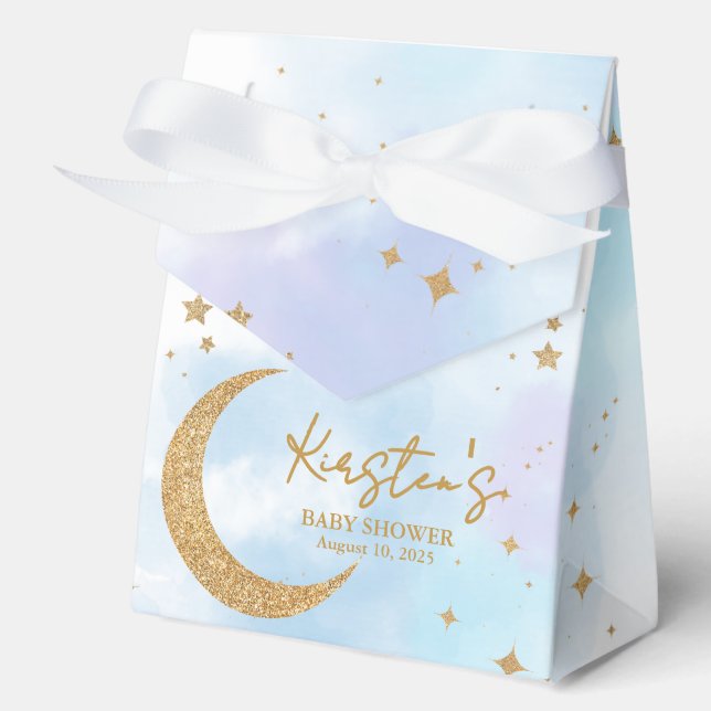 Over the Moon Baby Shower Favor Box (Front)