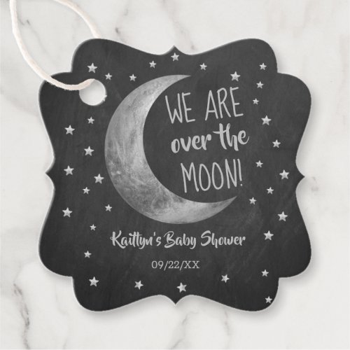 Over The Moon  Baby Shower Favor Tags