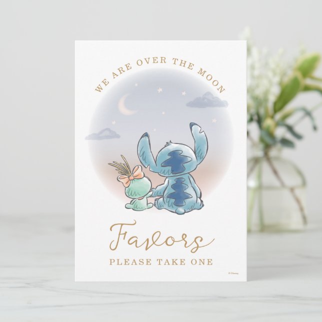 Over the Moon - Baby Shower Favors Invitation (Standing Front)