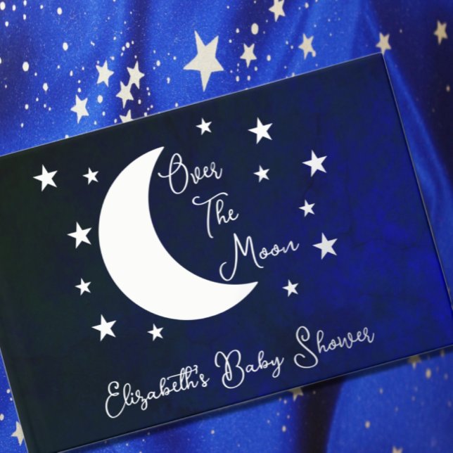 Over The Moon Baby Shower Foil Guest Book (Creator Uploaded)