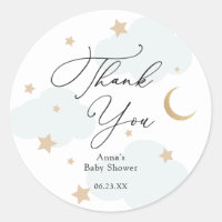 Over the Moon Baby Shower Gift Classic Round Stick Classic Round Sticker