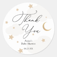 Over the Moon Baby Shower Gift Classic Round Stick Classic Round Sticker