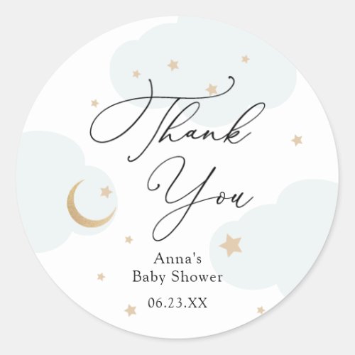 Over the Moon Baby Shower Gift Classic Round Sticker