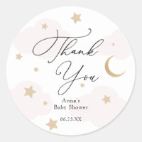 Over the Moon Baby Shower Gift Classic Round Sticker