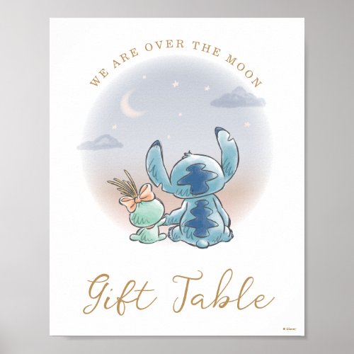 Over the Moon _ Baby Shower Gift Table Poster