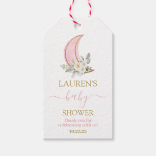 Over the Moon Baby Shower Girl Gift Tag