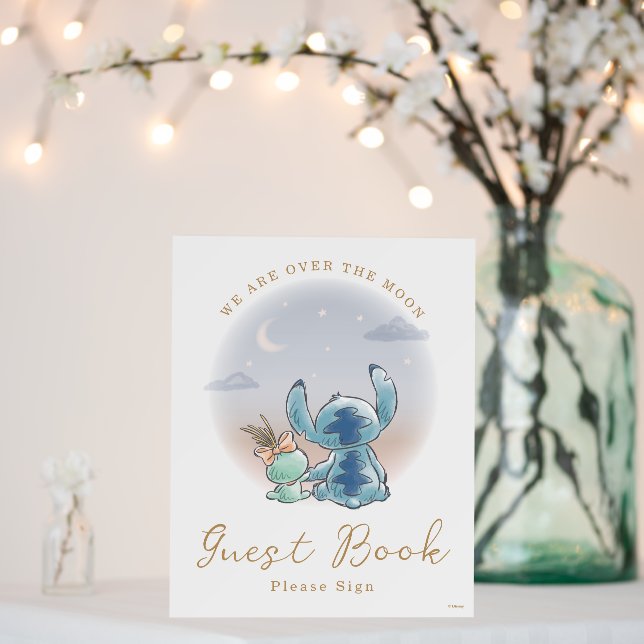Over the Moon - Baby Shower Guest Book Foam Board (In Situ (Wedding))
