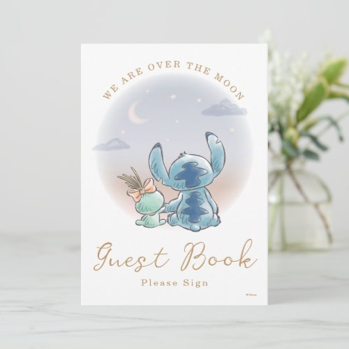 Over the Moon _ Baby Shower Guest Book Invitation