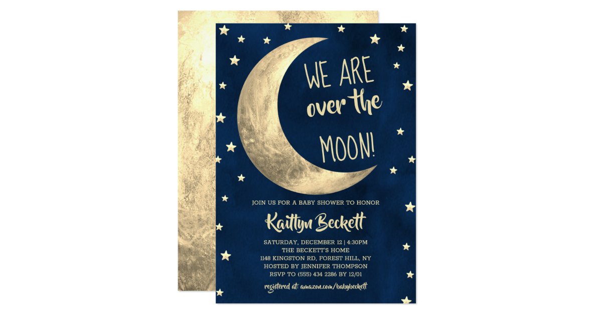 Over The Moon | Baby Shower Invitation | Zazzle.com