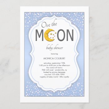 Over The Moon Baby Shower Invitation by PixiePrints at Zazzle