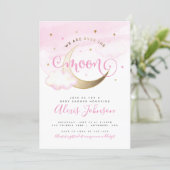 Over the Moon Baby Shower Invitation (Standing Front)